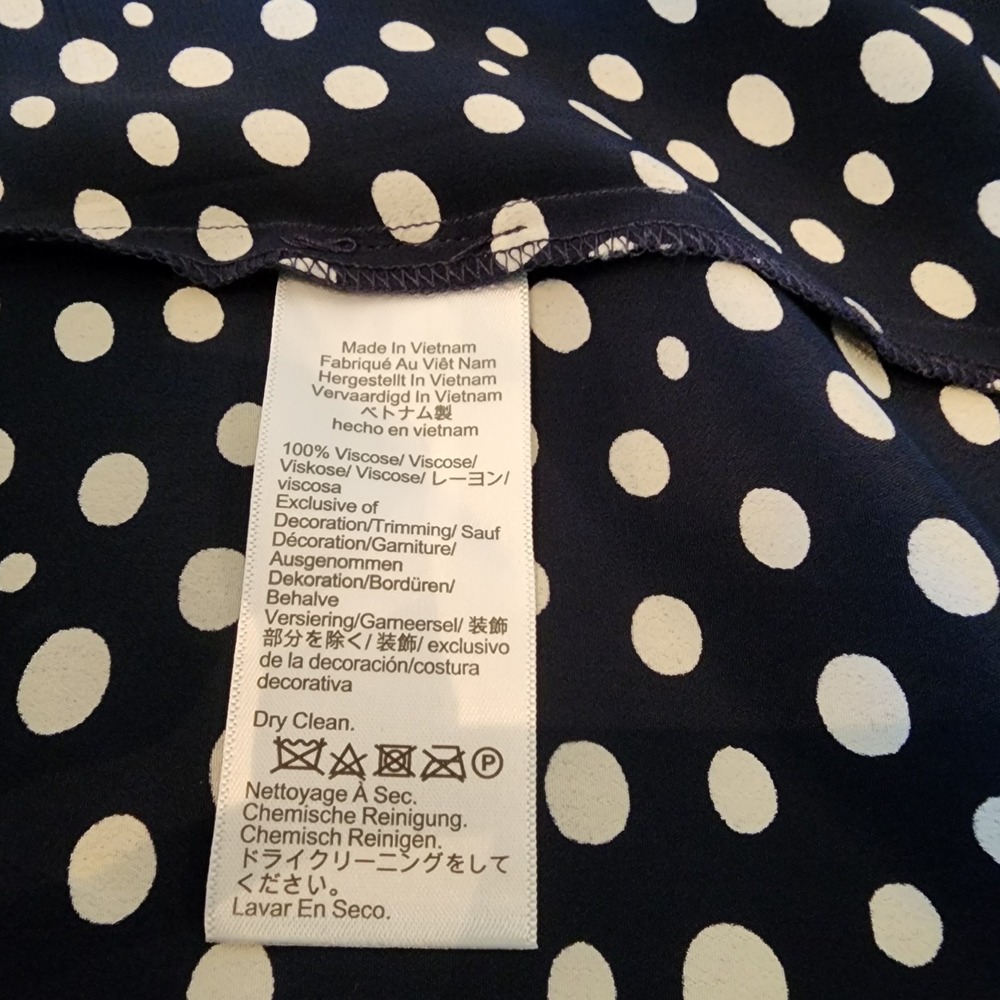 Rouje J.Crew Navy Polka Dot Midi Dress 12 Lace Parisian Quiet Luxury Y2K 90s - Picture 12 of 16